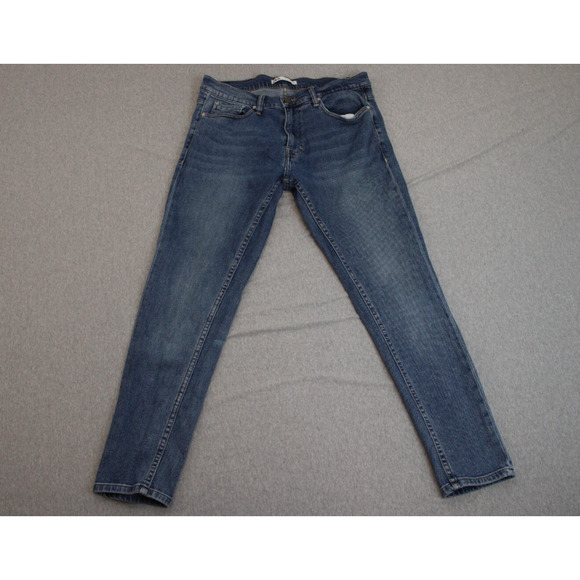 Zara Jeans Mens Size 32 Blue Denim Skinny Leg Mid Rise Medium Wash 5 Pockets - Picture 1 of 8